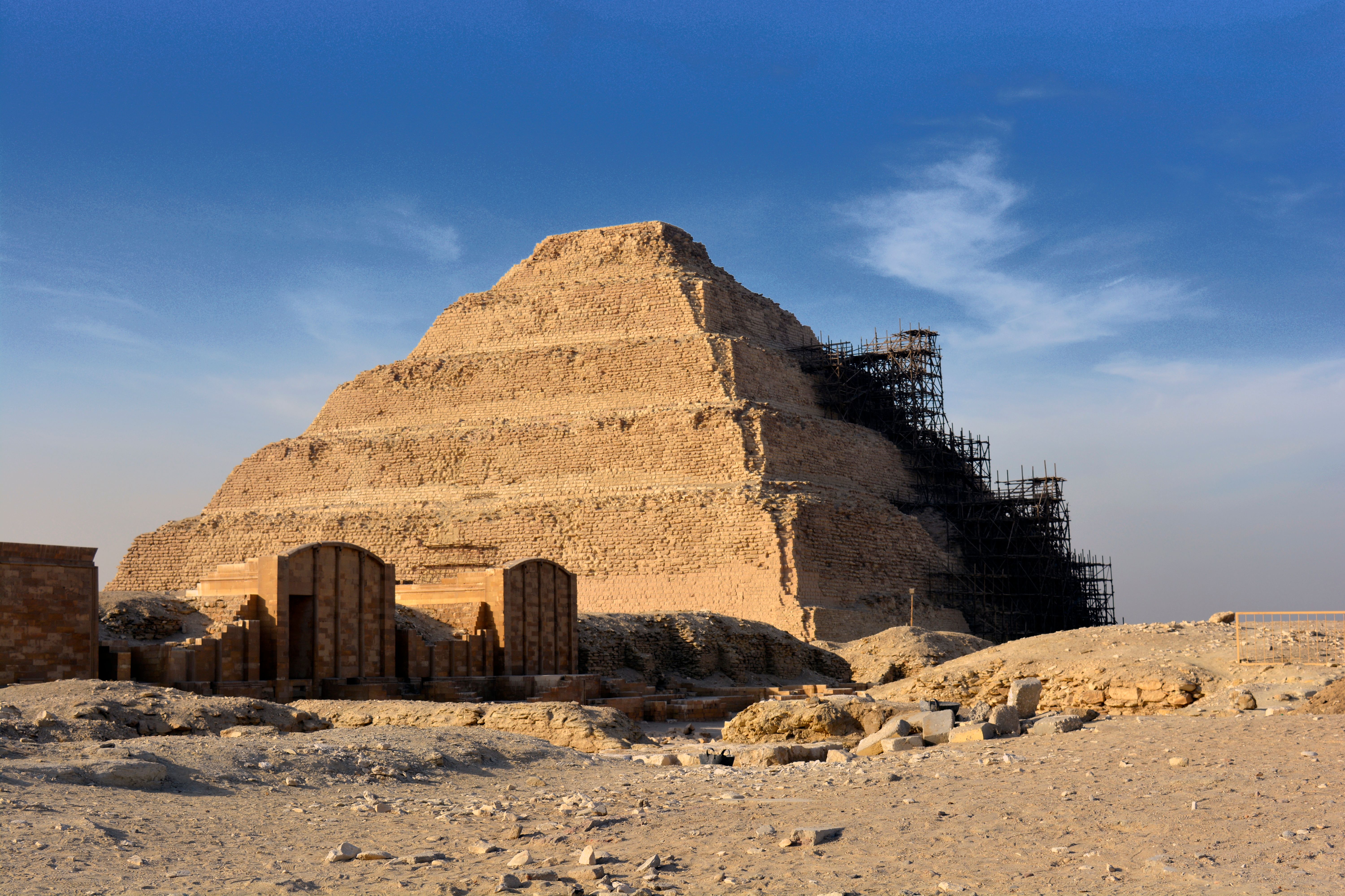 The Step Pyramid of Djoser at Saqqara, a historic site near Cairo.